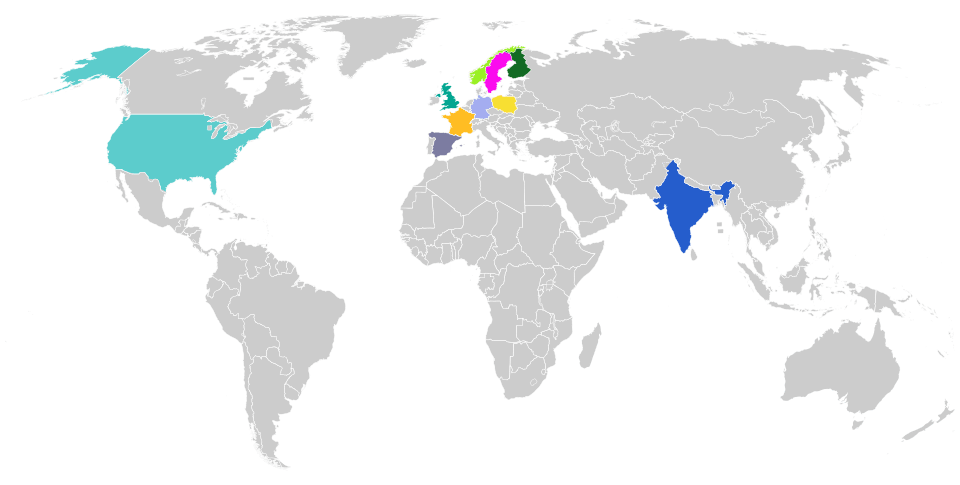 imagen mapa mercados Addendum en el mundo
